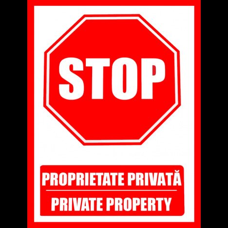 Semn stop pentru proprietate privata private property